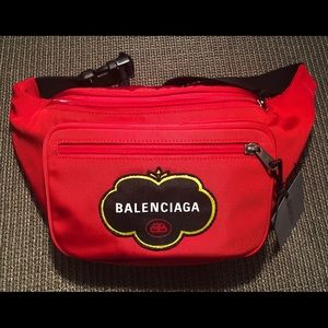 Balenciaga Explorer Red Nylon Belt Bag|Fanny Pack